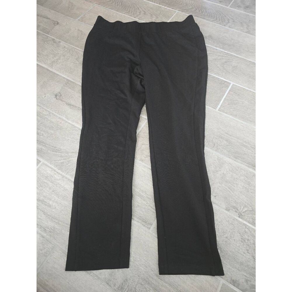 Women's Monroe & Main Black Straight Leg Ponte Style Leggings Size 1x